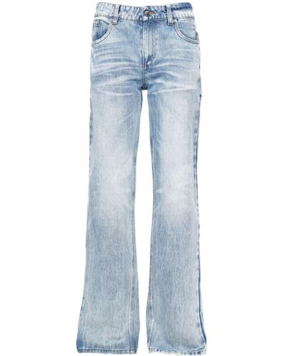 retroféte Tief sitzende Straight-Leg-Jeans - Blau