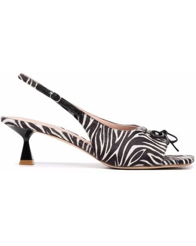 SCAROSSO Bella Zebra-print Court Shoes - Black