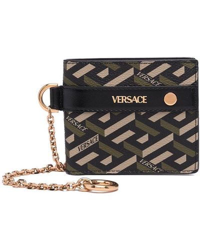 Versace Portemonnaie mit Logo-Print - Grün