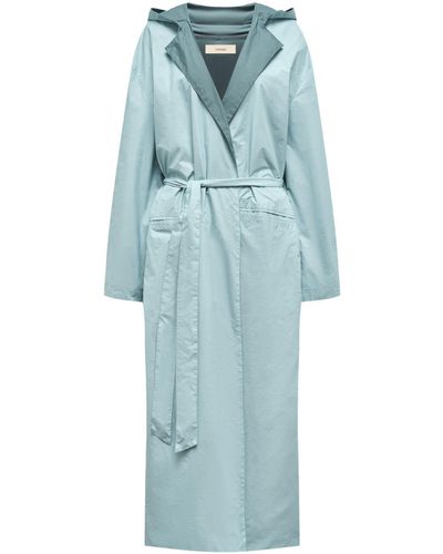 12 STOREEZ Hooded Reversible Trench Coat - Blue