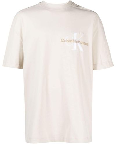 Calvin Klein T-Shirt mit Logo-Stickerei - Weiß