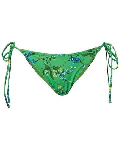 Erdem Floral-print Tie-fastening Bikini Bottoms - Green