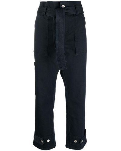 P.A.R.O.S.H. Broek Met Paperbag Taille - Blauw