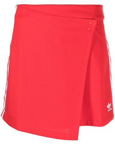 adidas Falda con franja lateral del logo - Rojo