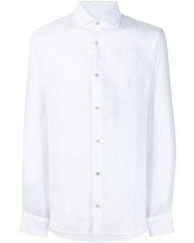 Moorer Sorrento-sa Linen Shirt - White