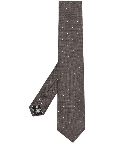 Paul Smith Polka-dot Print Linen Tie - Gray