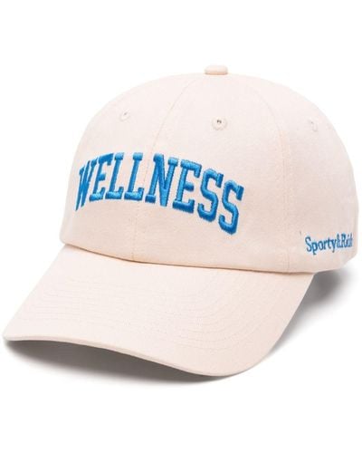 Sporty & Rich Wellness-embroidered Cotton Cap - Blue