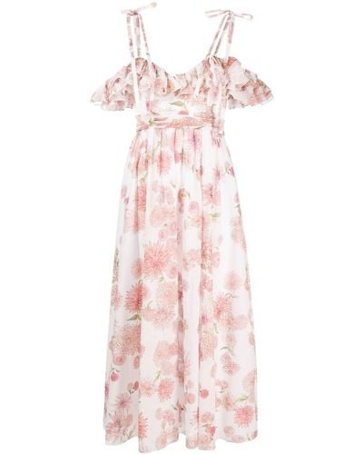 Giambattista Valli Dahlia Pop Floral Print Dress - Pink