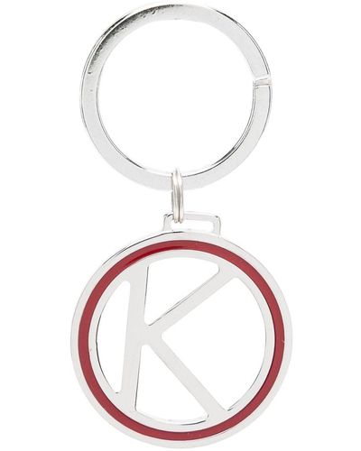 Kiton Enamel-logo Keyring - White