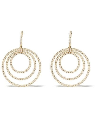 Kiki McDonough 18kt Yellow Gold Lola Triple Diamond Hoop Earrings - Natural