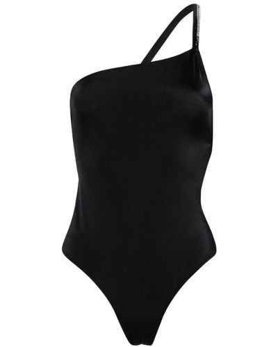 Gcds Bling One-shoulder Swimsuit - Black