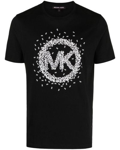 Michael Kors Scattered Logo-print Cotton T-shirt - Black