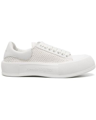 Alexander McQueen Deck Plimsoll Raffia Sneakers - White