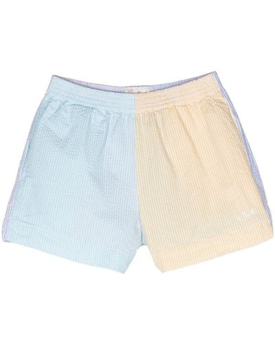 Mc2 Saint Barth Striped Cotton Shorts - Blue