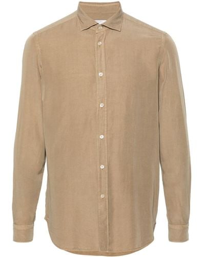 Boglioli Classic-collar Long-sleeve Shirt - Natural