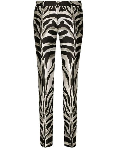 Dolce & Gabbana Pantalones con estampado de cebra - Negro
