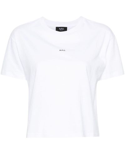A.P.C. Logo-print Cotton T-shirt - White