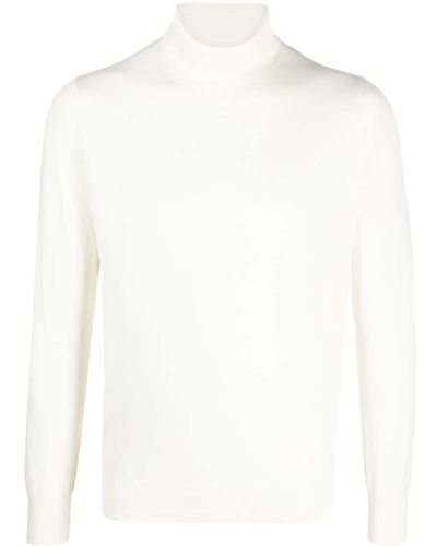 Lardini Roll-neck Wool Sweater - White