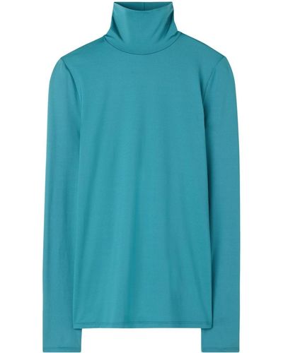 St. John Top Nuda a collo alto - Blu