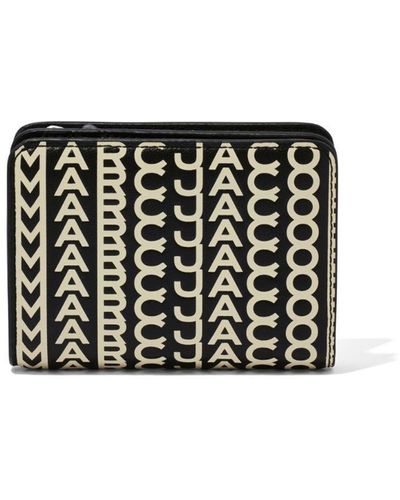 Marc Jacobs The Monogram Leather Zip-around Wallet - Black