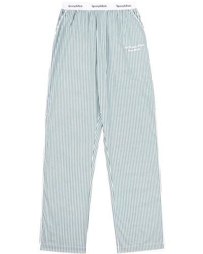 Sporty & Rich Faubourg Cotton Pajama Pants - Blue