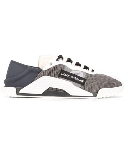 Dolce & Gabbana Ns1 Slip On Sneakers In Mixed Materials - Grau