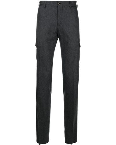 PT Torino Pantalon de costume slim à design chiné - Gris