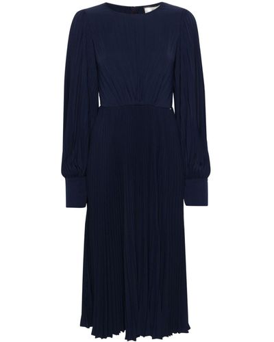 Nissa Pleated Midi Dress - Blue