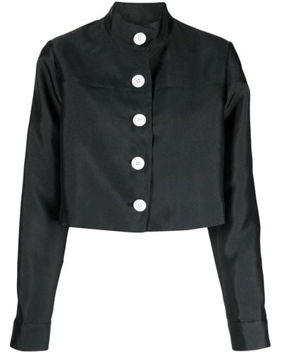Lee Mathews Penny Cropped Shirt Jacket - Black