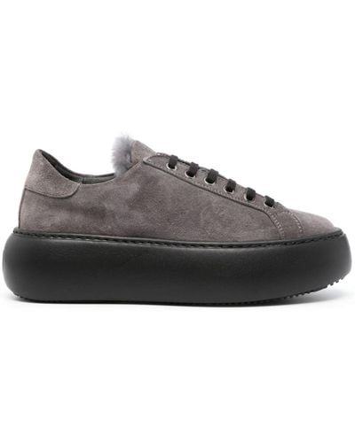Casadei Flatform Suede Sneakers - Grey