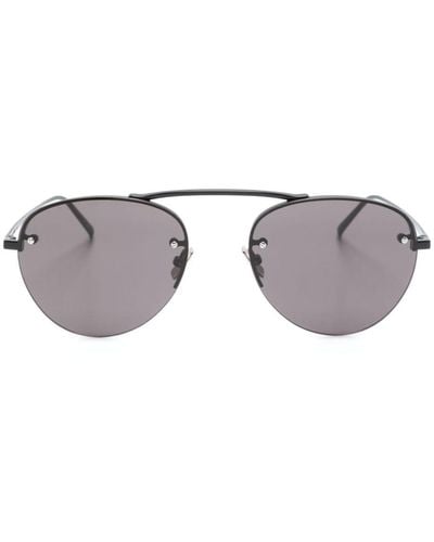 Saint Laurent Sl 575 Round-frame Sunglasses - Gray