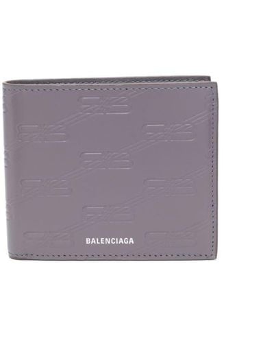 Balenciaga Portafoglio bi-fold con logo BB goffrato - Viola