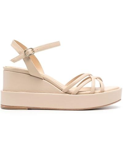 Paloma Barceló Nazaria 75mm Wedge Sandals - Natural