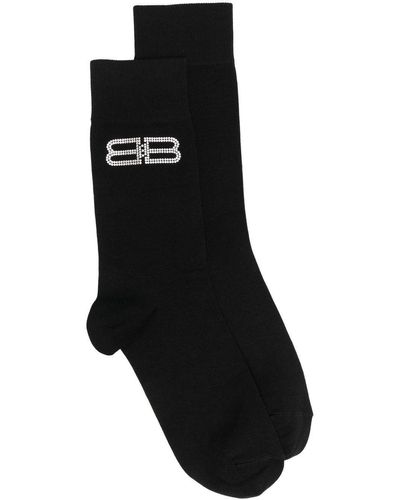 Balenciaga Calcetines con logo BB - Negro