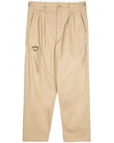 Izzue Pleat-detail Straigh-leg Trousers - Natural