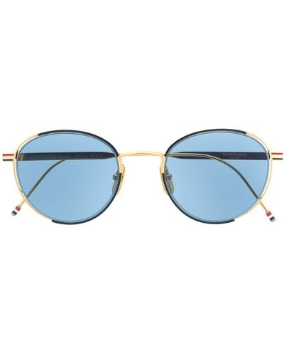 Thom Browne Gafas de sol con montura redonda - Metálico