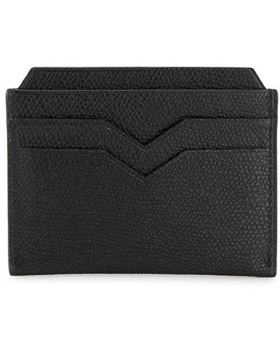Valextra Leather Credit Card Case - Black