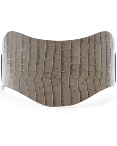 Altuzarra Reversible Leather Belt - Gray
