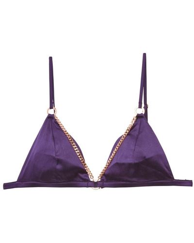 Fleur du Mal Chain Luxe Triangle Bra - Purple