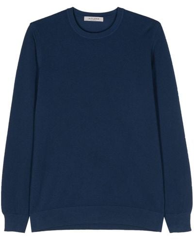 Fileria Long-sleeve Cotton Sweater - Blue