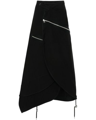 Courreges Zip-detailed Midi Skirt - Black