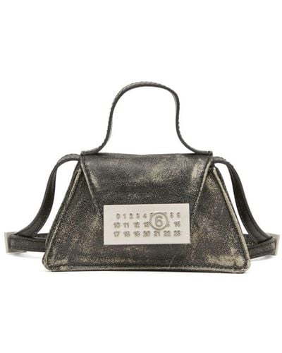 MM6 by Maison Martin Margiela Mini Numeric leather purse - Negro