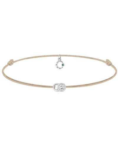 COURBET 18kt Recycled White Gold Laboratory-grown Diamond Let's Commit Cord Bracelet - Metallic