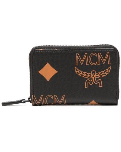 MCM Aren Portemonnaie mit Maxi-Monogramm - Schwarz