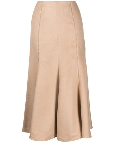 Gabriela Hearst Amy Suede Flared Skirt - Natural