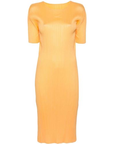 Pleats Please Issey Miyake Monthly Colours May Plissé Dress - Orange