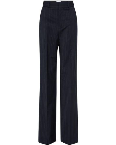 Rebecca Vallance Camryn Pinstripe Wide-leg Trousers - Blue