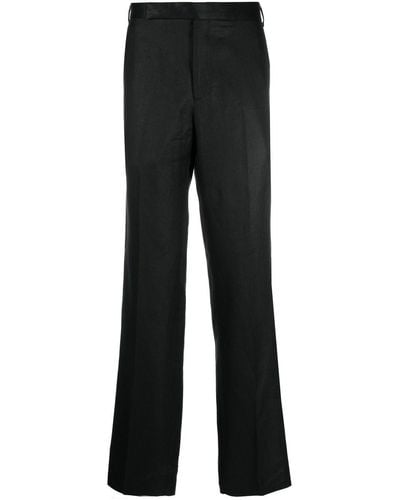 Lardini Straight Leg Linen Pants - Black
