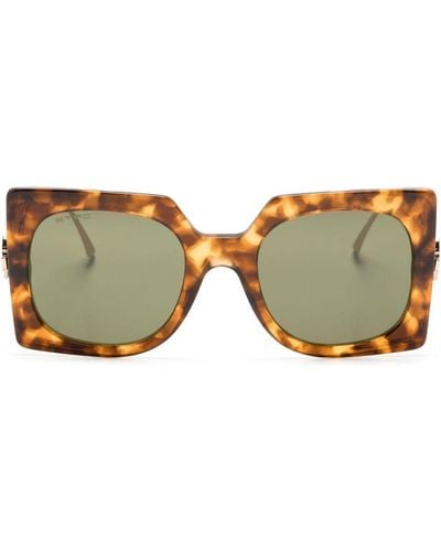 Etro Tortoiseshell Oversize-frame Sunglasses - Natural
