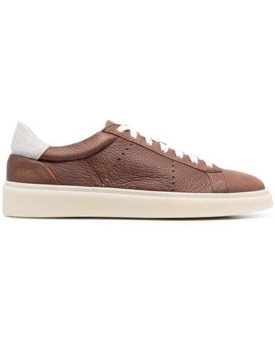 Eleventy Low-top Leather Trainers - Brown